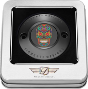 FIGURATI DESIGNS Timing Cover - 2 Hole - Sugar Skull - Black FD30-TC-2H-BLK
