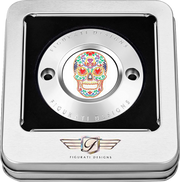 FIGURATI DESIGNS Timing Cover - 2 Hole - Sugar Skull - Mirror Polished - Stainless Steel FD30-TC-2H-SS