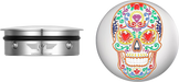 FIGURATI DESIGNS Swing Arm Covers - Sugar Skull - Polished - Stainless Steel FD30-SAC-SS