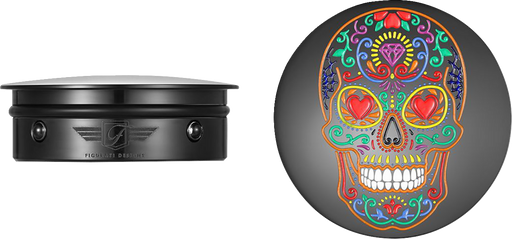 FIGURATI DESIGNS Swing Arm Covers - Sugar Skull - Black FD30-SAC-BLK