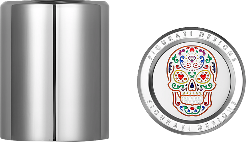 FIGURATI DESIGNS Docking Cover - Medium - Mirror Polished - Sugar Skull FD30-DC-27-30-SS