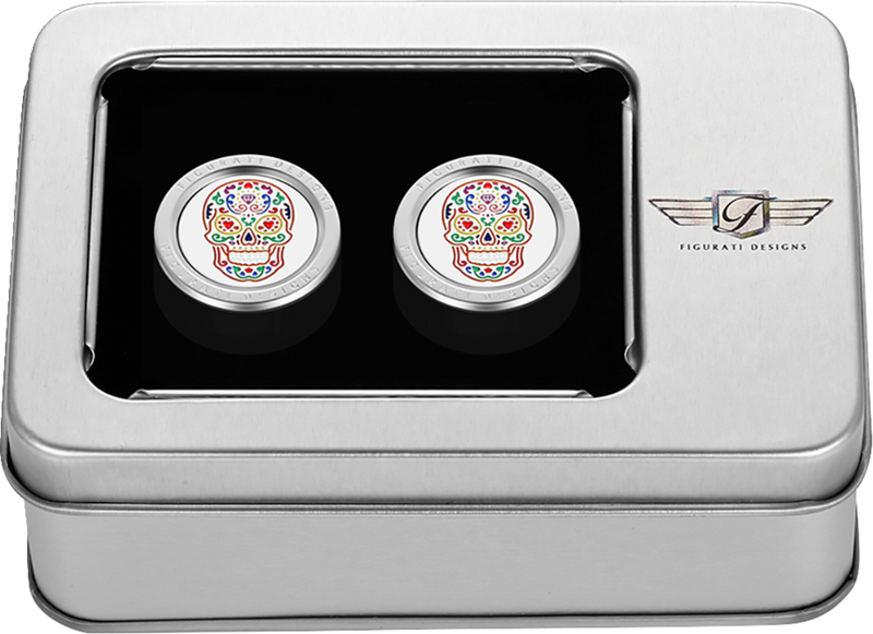 FIGURATI DESIGNS Docking Cover - Medium - Mirror Polished - Sugar Skull FD30-DC-27-30-SS