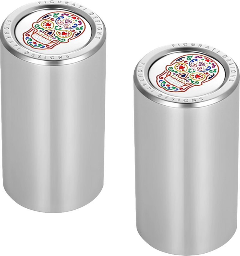 FIGURATI DESIGNS Docking Cover - Long - Mirror Polished - Sugar Skull FD30-DC-25-45-SS