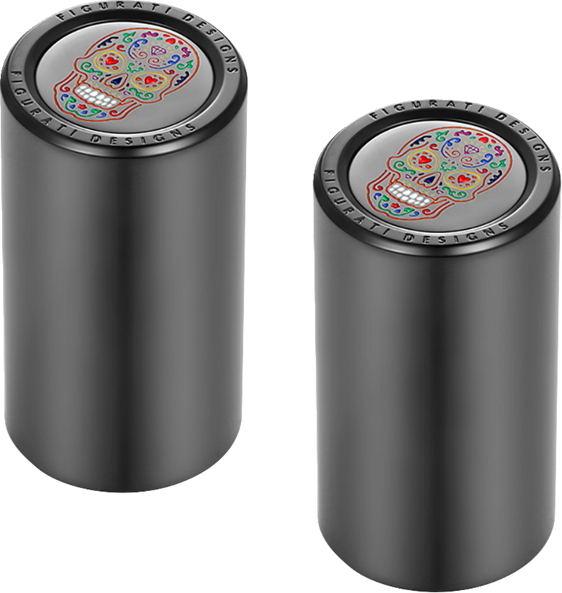 FIGURATI DESIGNS Docking Cover - Long - Black - Sugar Skull FD30-DC-25-45-BLK