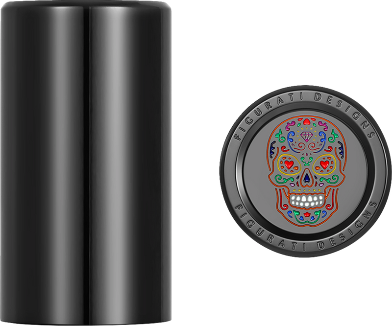 FIGURATI DESIGNS Docking Cover - Long - Black - Sugar Skull FD30-DC-25-45-BLK