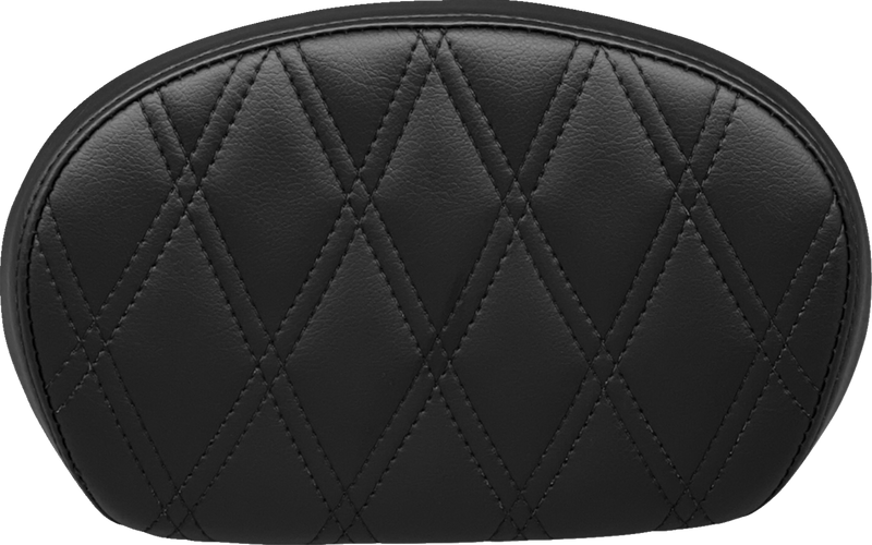 LE PERA Sissy Bar Pad - Medium - Double Diamond - Dull Black - '09-'23 SOFTAIL & TOURING