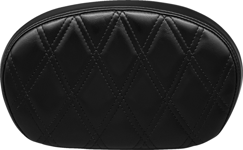 LE PERA Sissy Bar Pad - Medium - Double Diamond - Shiny Black - '09-'23 SOFTAIL & TOURING