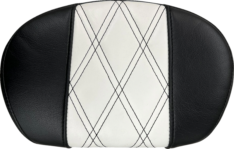 LE PERA Sissy Bar Pad - Medium - GT1/HR1 Inlay - Black/White - '08-'23 SOFTAIL & TOURING