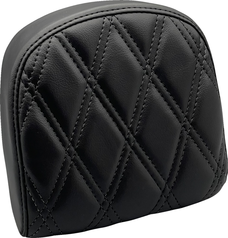LE PERA Sissy Bar Pad - Small - Double Diamond - Dull Black - '08-'23 SOFTAIL & TOURING