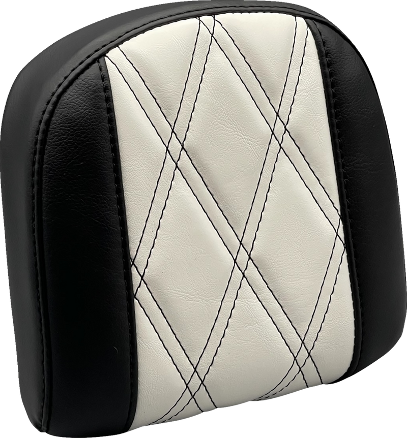 LE PERA Sissy Bar Pad - Small - GT1/HR1 Inlay - Black/White - '08-'23 SOFTAIL & TOURING