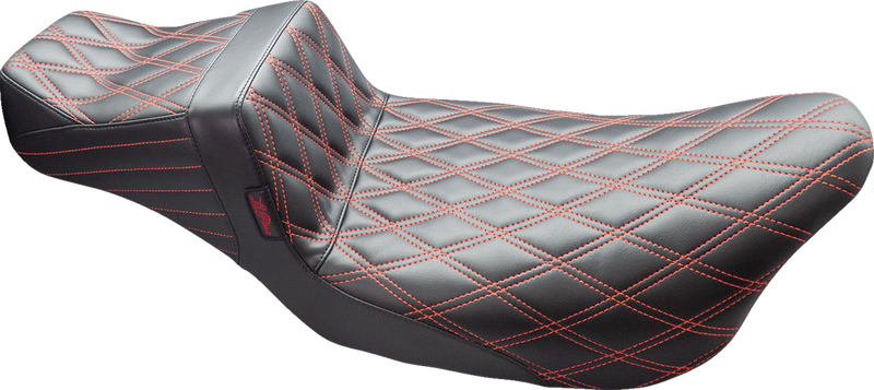 LE PERA Tailwhip Daddy Long Legs Seat - Double Diamond w/ Red Thread - Touring '08-'24
