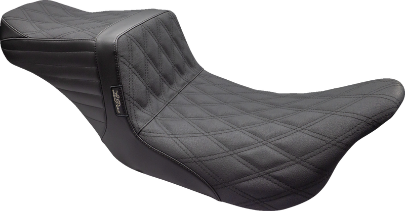 LE PERA Tailwhip Seat - Double Diamond w/ Grip Tape - Black - Touring '08-'23