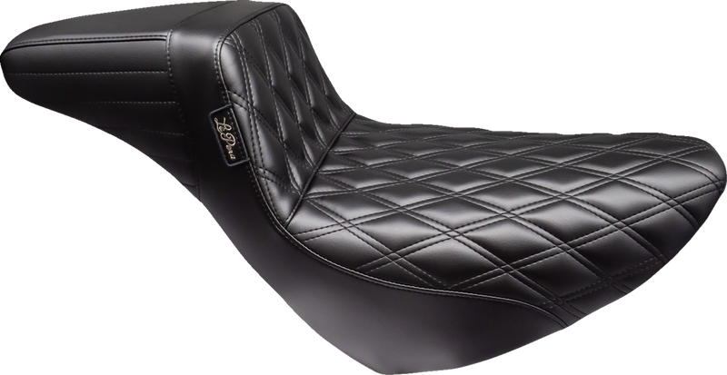 LE PERA Kickflip Daddy Long Legs Low Rider Seat - Double Diamond - Black - Softail '18-'24