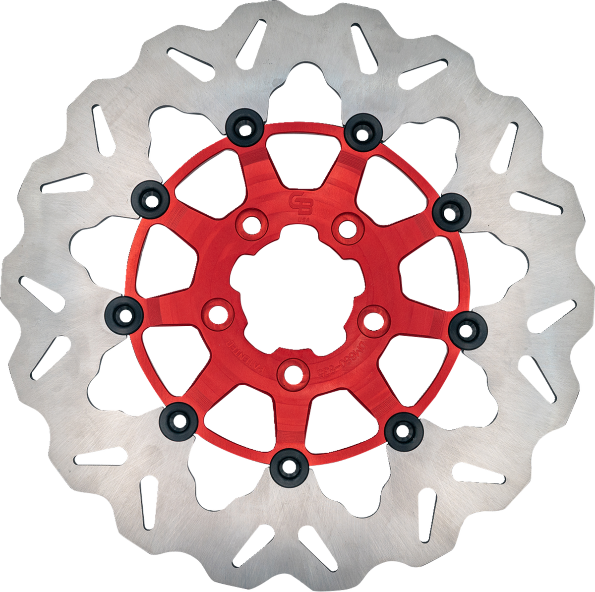 GBRAKES Wave® Two Piece (Floating) Brake Rotor - Front - Red - 300 mm ...