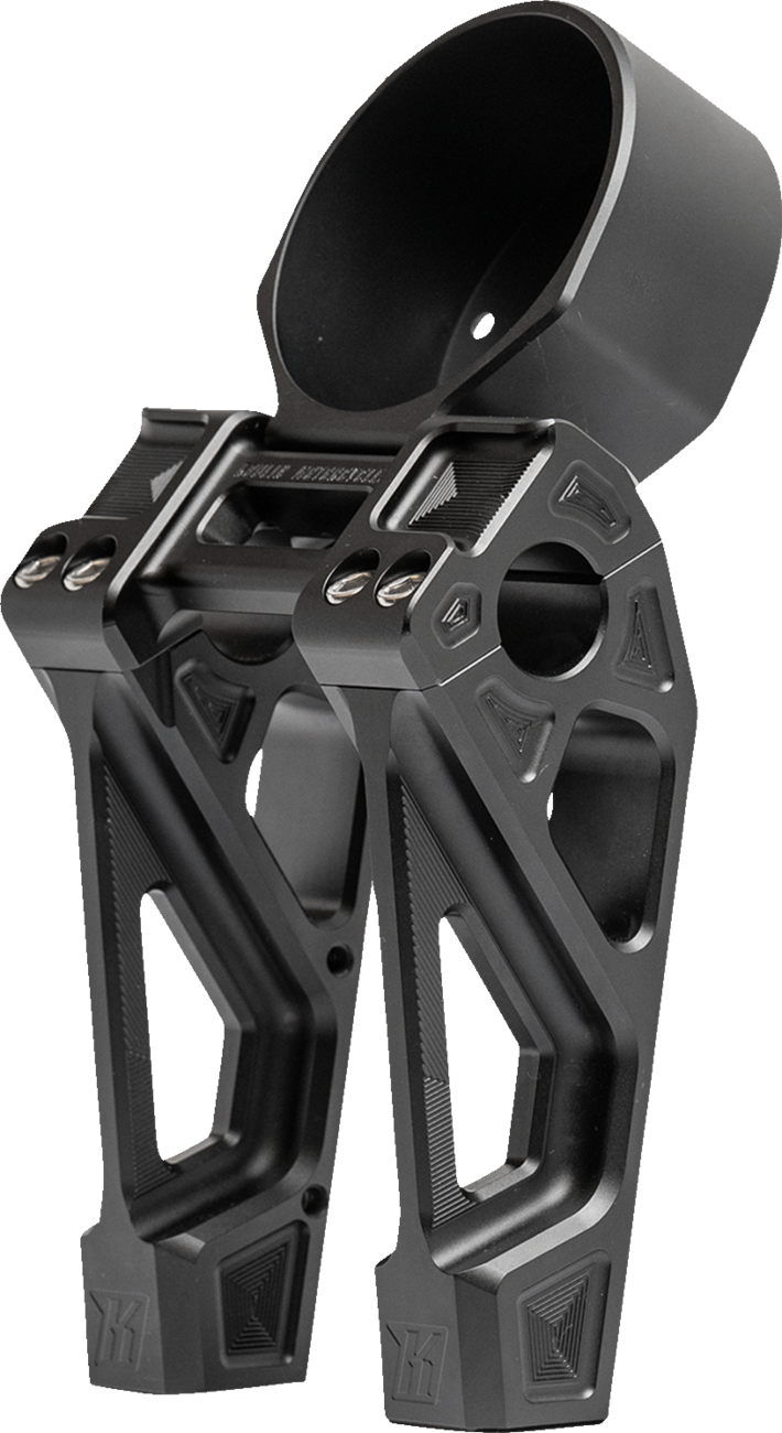 KODLIN USA FASTBACK RISERS INCLUDES CLAMP & GAUGE BRACKET 6" - BLACK