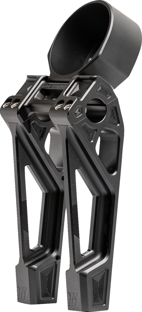 KODLIN USA FASTBACK RISERS INCLUDES CLAMP & GAUGE BRACKET 8" - BLACK