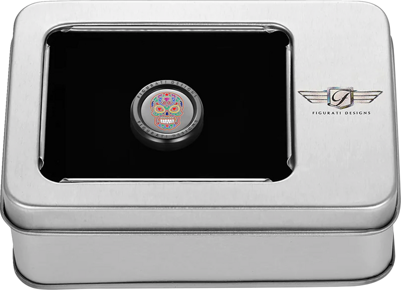 FIGURATI DESIGNS Heel-Toe Shifter Cover - Sugar Skull - Black FD30-HTSC-BLK