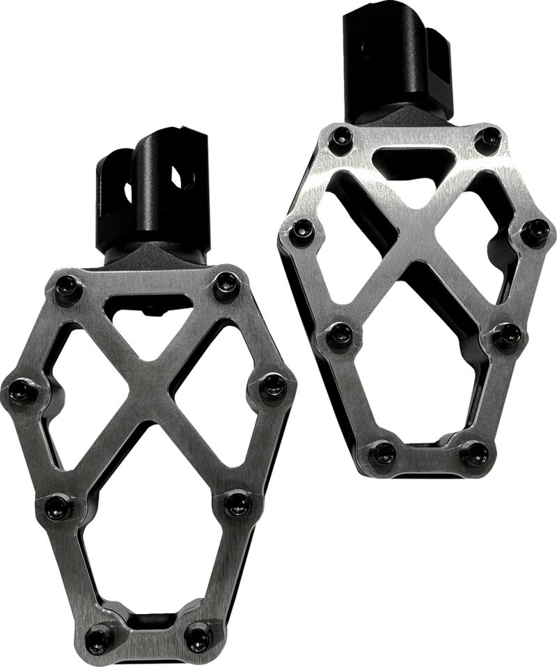 KODLIN USA NXL FOOTPEGS - BLACK w/ STAINLESS STEEL COVERS