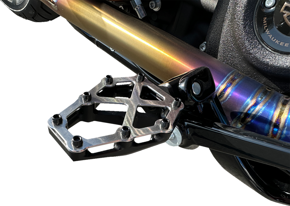 KODLIN USA NXL FOOTPEGS - BLACK w/ STAINLESS STEEL COVERS