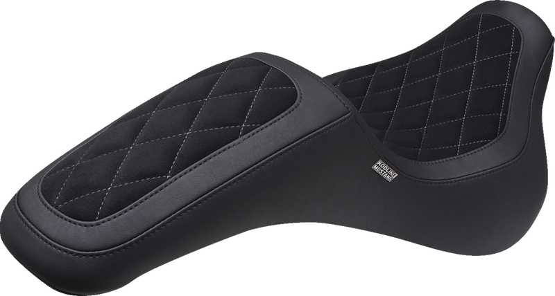 MUSTANG Fastback Kodlin Signature Series - Vinyl/Alcantara - Diamond Stitch w/ Gun Metal Thread - Softail '18-'24