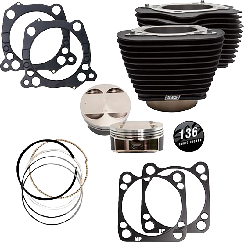 S&S CYCLE 136" Big Bore Cylinder Kit - Black - M8