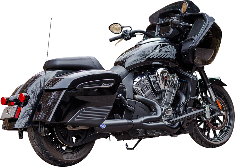 S&S CYCLE 2-into-1 Qualifier Exhaust System - Race Only - Black - Stainless Steel