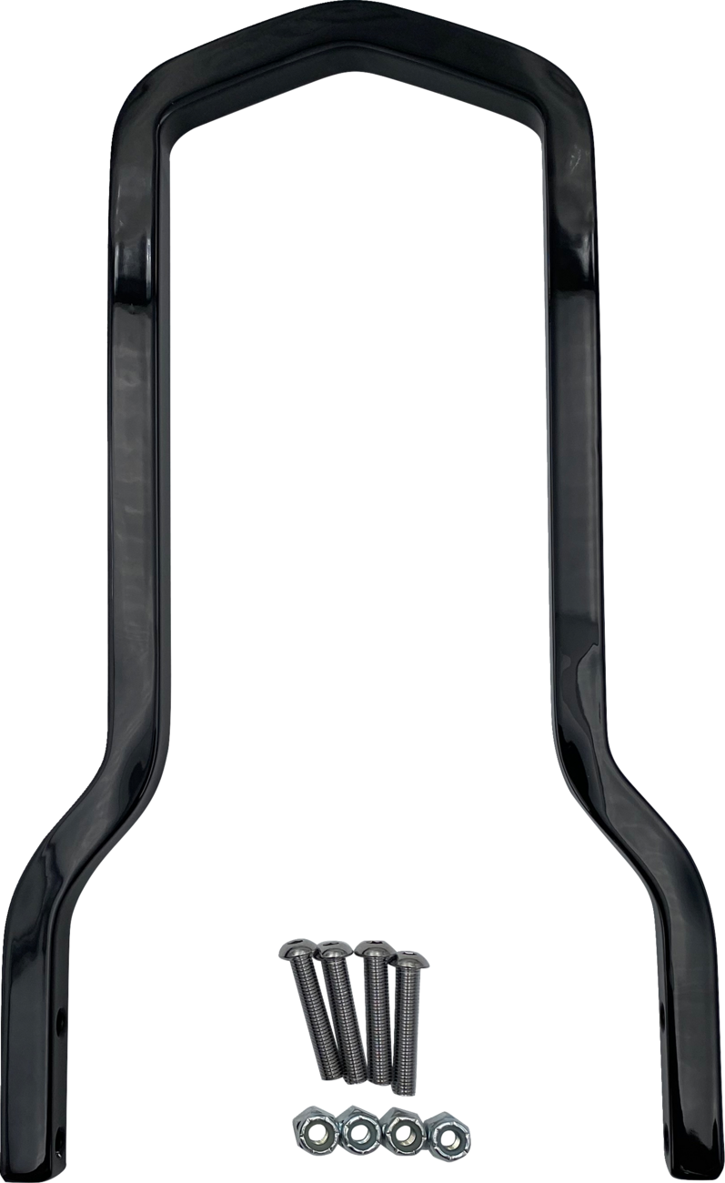 DRAG SPECIALTIES Square Sissy Bar - Black - 10" H x 7.5" W
