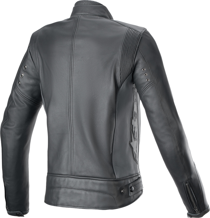 ALPINESTARS Stella Dyno Leather Jacket - Black Tar Gray/Dark Gray