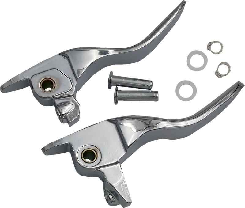 DRAG SPECIALTIES Replacement Lever Set - Short - Chrome