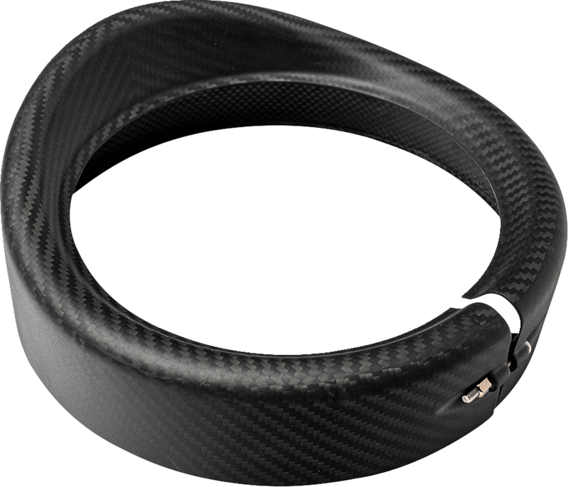 SLYFOX Carbon Fiber Headlight Trim w/ Visor - 7" - Matte - '14-'22 FLHR