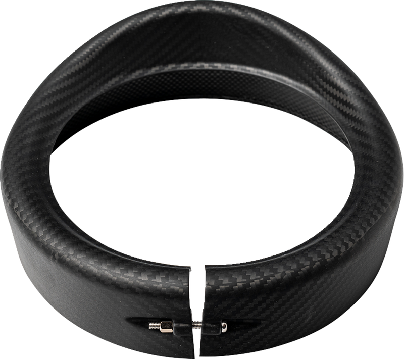 SLYFOX Carbon Fiber Headlight Trim w/ Visor - 7" - Matte - '14-'22 FLHR