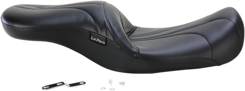 LE PERA Sorrento 2-Up Seat - Stitched - Black - Touring '08-'23