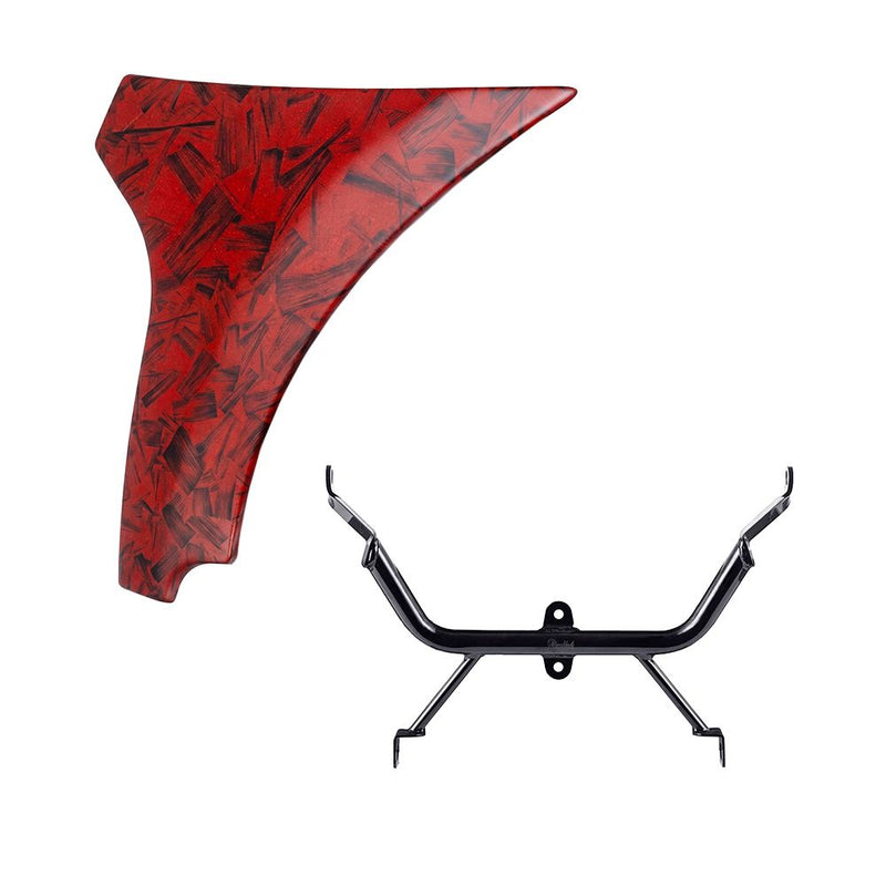 Advanblack Carbon Fiber Side Spoiler Panel Fairings with Support Bracket for '23.5Up Harley Road Glide