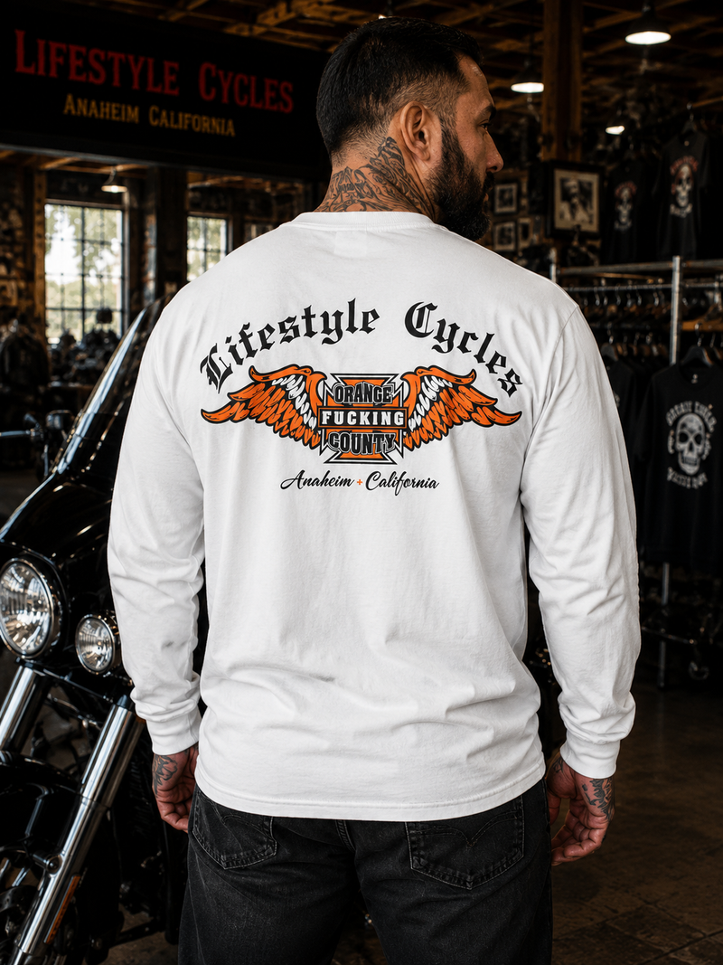 LIFESTYLE CYCLES Orange F**kng County Long Sleeve Shirt