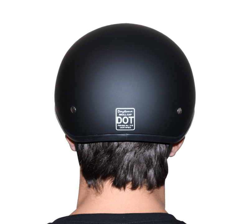 DOT Approved Daytona Skull Cap Half Shell Motorcycle Helmet - Beanie Style for Motorcycles, Cruisers, Scooters, and Mopeds W/O Visor- Hi-Gloss Black