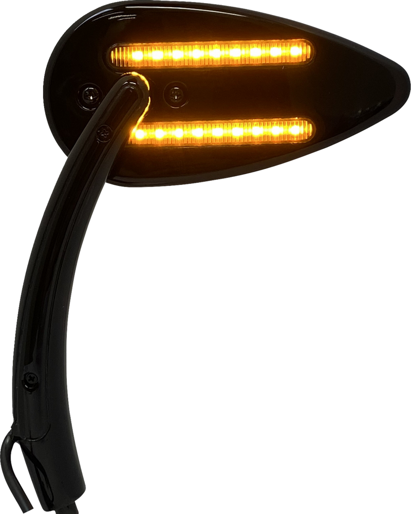 CUSTOM DYNAMICS Mirrors - Side View - with LED Turn Signal - Black - Pair