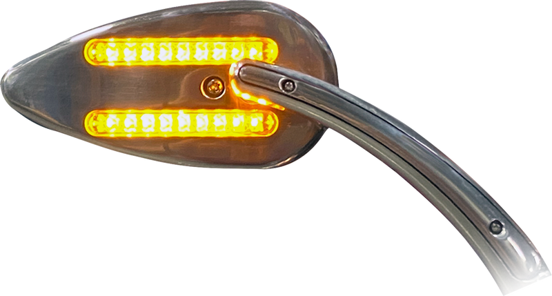 CUSTOM DYNAMICS Mirrors - Side View - with LED Turn Signals - Chrome - Pair