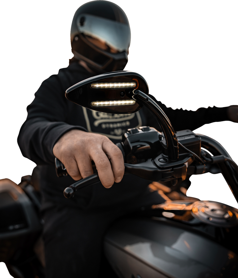 CUSTOM DYNAMICS Mirrors - Side View - with LED Turn Signal - Black - Pair