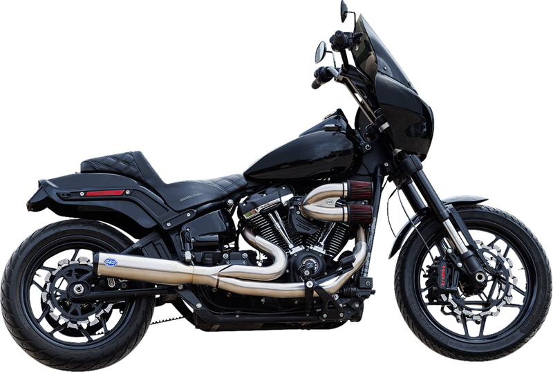 S&S CYCLE 2-into-1 Qualifier Exhaust System - 50-State - Silver - Softail