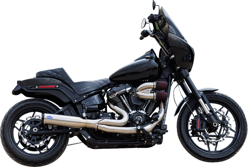 S&S CYCLE 2-into-1 Qualifier Exhaust System - Race Only - Brushed Stainless