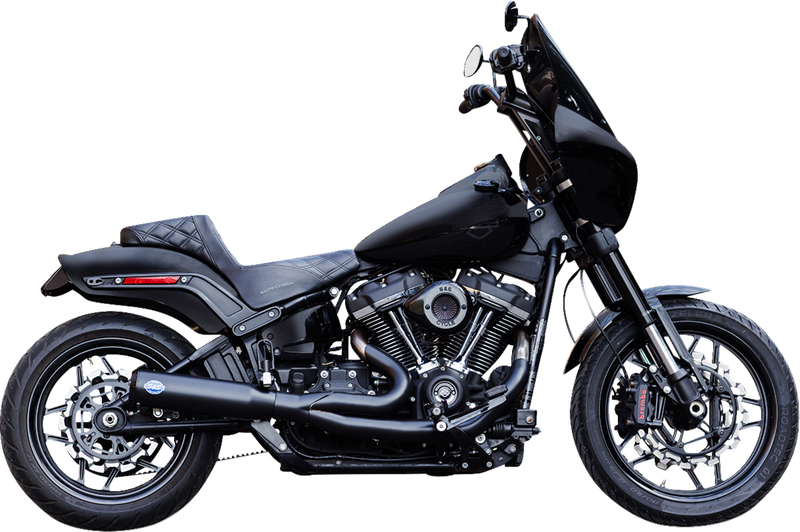 S&S CYCLE 2-into-1 Qualifier Exhaust System - Race Only - Guardian Black