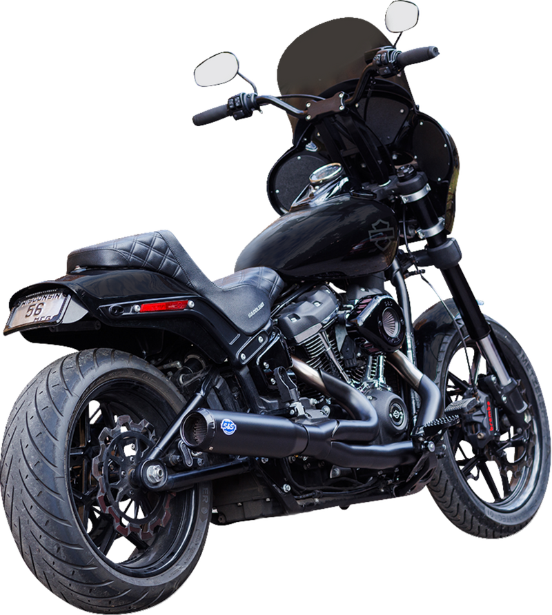 S&S CYCLE 2-into-1 Qualifier Exhaust System - 50-State - Black - Softail