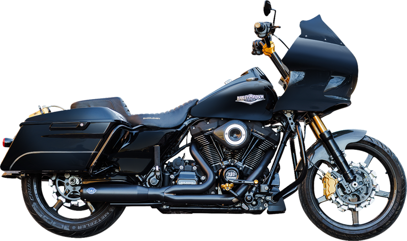 S&S CYCLE 2-into-1 Qualifier Exhaust System - Race Only - Guardian Black