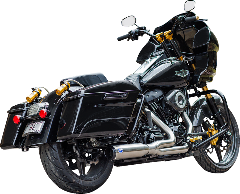 S&S CYCLE 2-into-1 Qualifier Exhaust System - Race Only - Brushed Stainless