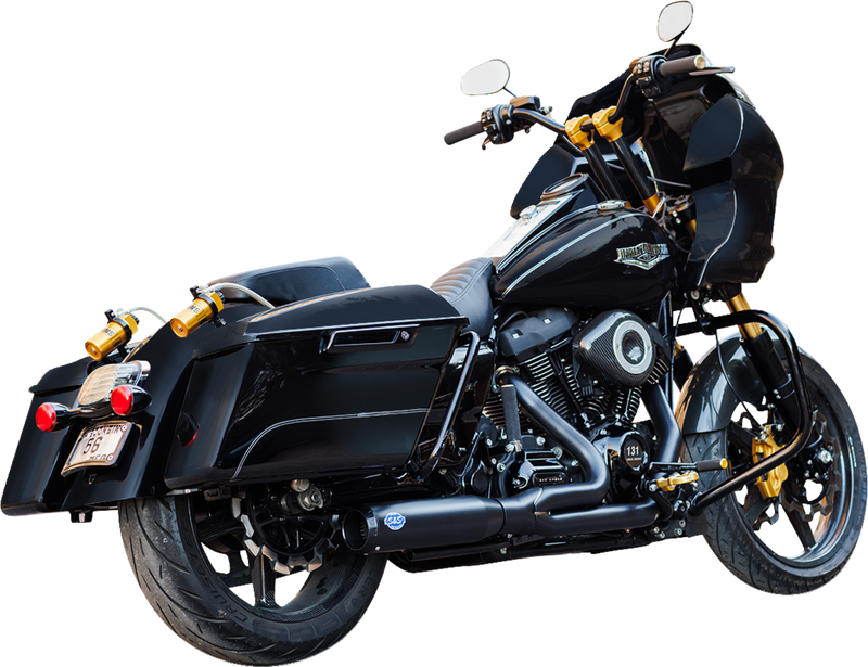S&S CYCLE 2-into-1 Qualifier Exhaust System - Race Only - Guardian Black