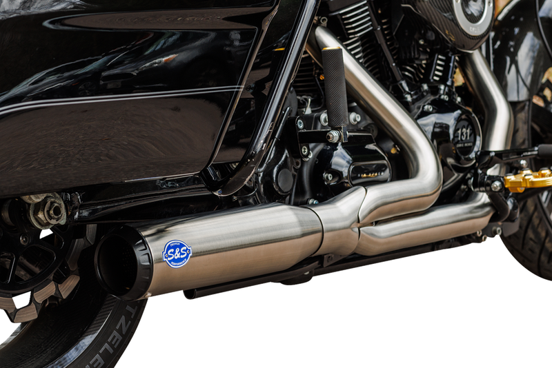 S&S CYCLE 2-into-1 Qualifier Exhaust System - Race Only - Brushed Stainless