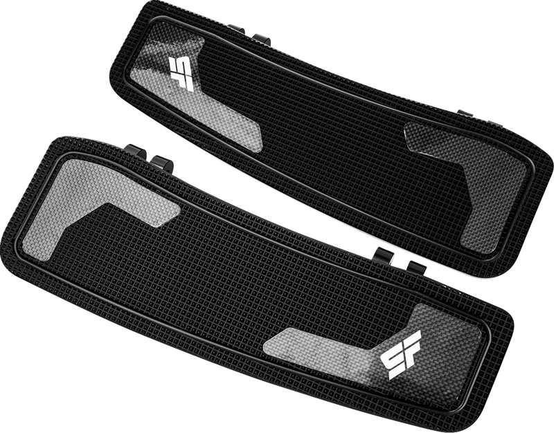 SLYFOX Floorboards - Black Anodized W/ Carbon Fiber - '80-'23 TOURING MODELS