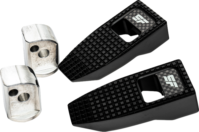 SLYFOX Speed Pegs - Black Anodized - '18-'23 SOFTAIL W/Carbon Fiber