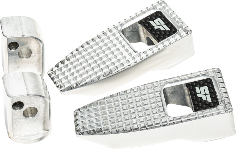 SLYFOX Speed Pegs - Silver Polished - '18-'23 SOFTAIL W/Carbon Fiber