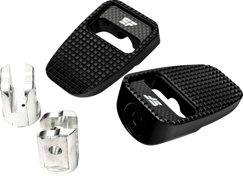 SLYFOX Footpegs - Black Anodized -  '18-'23 SOFTAIL W/Carbon Fiber